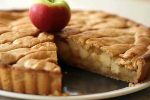 Очень простой насыпной пирог с яблоками